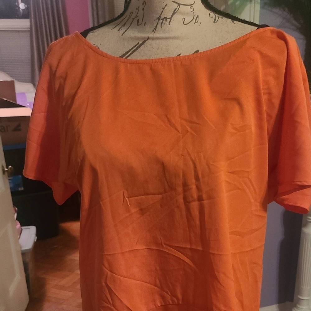 Medium New Orange Satiny top Banana Republic